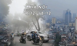 Hà Nội trời rét, sáng sớm có mưa mù rải rác