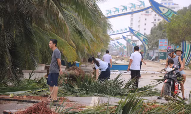 Khu du lịch biển Hải Tiến tan hoang sau bão 