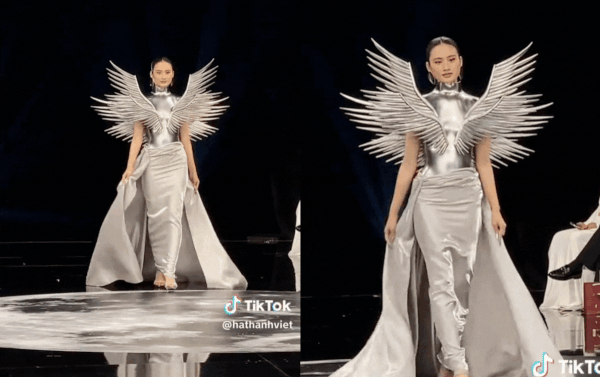 Màn catwalk gây hoang mang của Hoa hậu Ý Nhi.