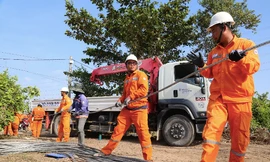 Xuyên Tết trên công trường xây dựng lưới điện phía Nam