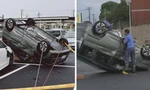Video lốc xoáy rất nhỏ lật ngược đúng một ô tô ở bãi xe, được xem 1,2 triệu lượt