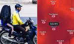 Người dân Hà Nội di chuyển dưới trời nắng nóng 