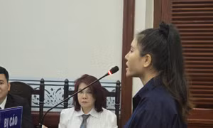 Đinh Thị Thanh Tuyền tại phiên tòa. 