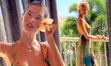 Alessandra Ambrosio diện váy trễ nải cực quyến rũ 