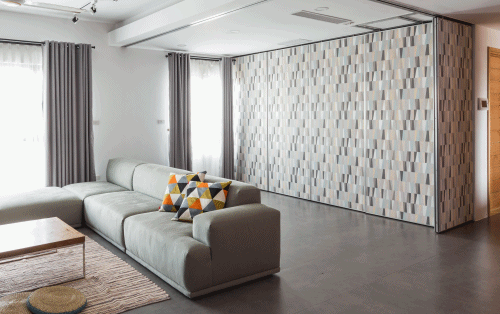 Nhà rộng thênh thang nhờ vách ngăn di động