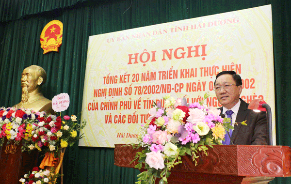 Tổng Giám đốc NHCSXH Dương Quyết Thắng phát biểu tại Hội nghị