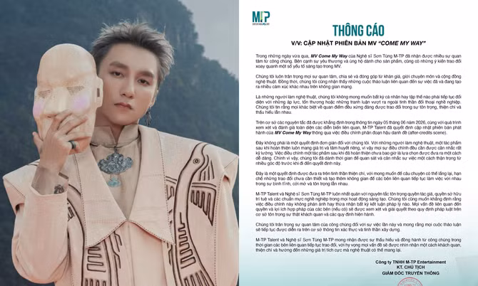 Vì sao Sơn Tùng M-TP xóa đoạn tranh cãi trong MV Come My Way nhưng view không mất?