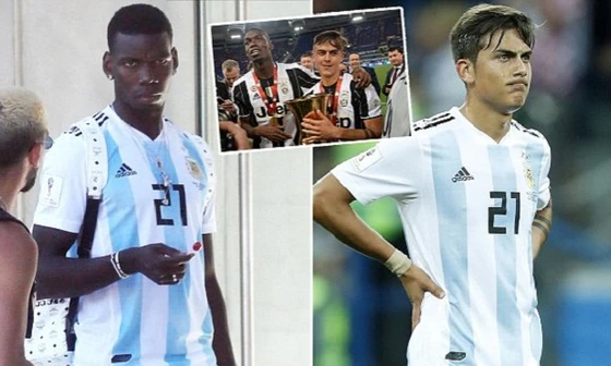 Ngôi sao Pogba gây sốc khi mặc áo tuyển Argentina 