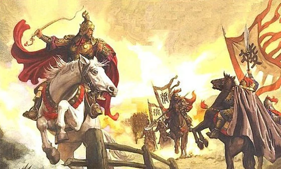 Tranh Tôn Quyền qua cầu ở bến Tiêu Diêu 