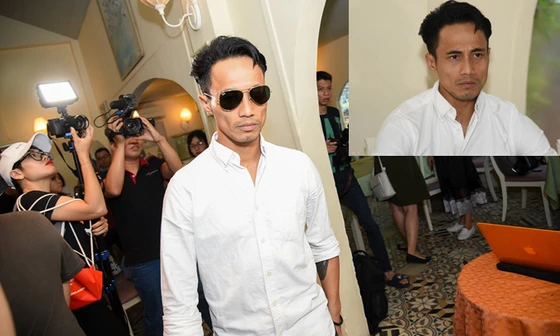 Phạm Anh Khoa trong buổi họp báo hy hữu chiều 15/5. Ảnh: Zing.vn.