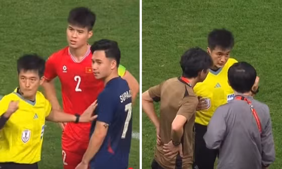 Trọng tài nói gì với các cầu thủ và HLV ĐT Thái Lan sau bàn thắng của Supachok?