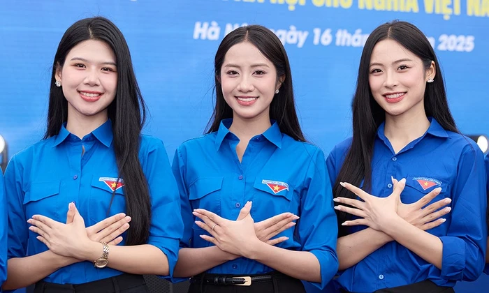 Hoa hậu Hà Trúc Linh, Á hậu Vân Nhi cổ vũ 8.800 tình nguyện viên phục vụ đại lễ 2/9