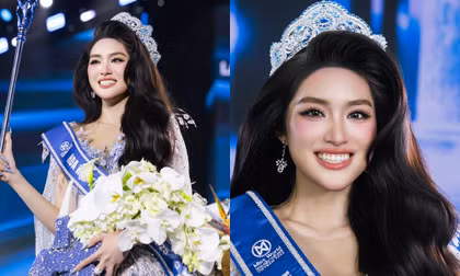 Nhan sắc Miss World Vietnam 2025 Phan Phương Oanh trong giây phút đăng quang