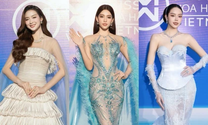 Dàn Hoa - Á hậu khoe sắc rực rỡ tại thảm xanh Chung kết Miss World Vietnam 2025