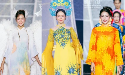 Hoa hậu Thanh Thủy nổi bật giữa dàn người đẹp trong đêm khai mạc Lễ hội Áo dài