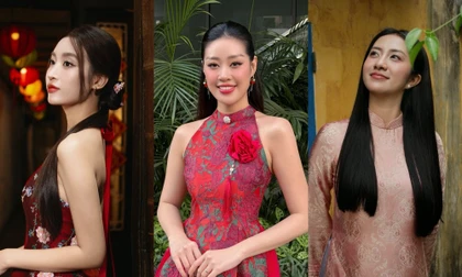 Không chỉ kim sa, chất liệu lụa và gấm cũng được nhiều nàng hậu lựa chọn dịp Tết