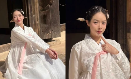 Hoa hậu Thanh Thủy được khen "như xé truyện bước ra" trong trang phục hanbok