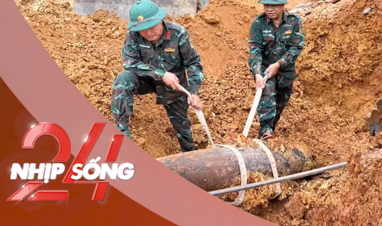 NHỊP SỐNG 24: Đào móng xây trường tiểu học, phát hiện quả bom 250kg còn nguyên kíp nổ