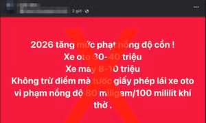 Thông tin tăng mức xử phạt vi phạm nồng độ cồn là không chính xác