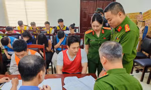 Các đối tượng tại cơ quan điều tra.
