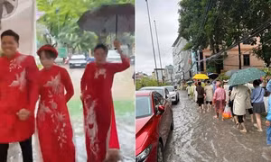Chú rể Ninh Bình rước dâu giữa ngày Hà Nội ngập nặng, kể trải nghiệm nhớ đời