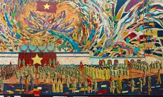 Tranh sơn mài về Bác Hồ trở thành kỷ lục