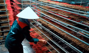 Phơi sấy hương thắp Tân Nguyên trong môi trường khép kín ở nhà máy sản xuất