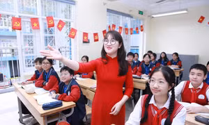 Cô Nguyễn Minh Nhật trong tiết dạy Ngữ vănẢnh: NTCC