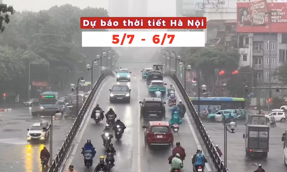 Bản tin Thời tiết Hà Nội (5 -6/7): Mưa lớn vẫn xuất hiện rải rác