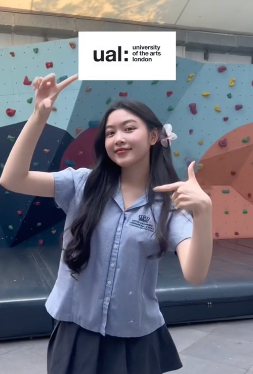 Trường cấp ba đăng tải video Lọ Lem trúng tuyển Đại học Mỹ thuật London (Anh). Ảnh: CMH.