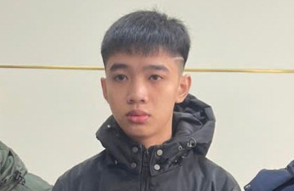 Đối tượng Vũ Duy Đức tại cơ quan công an.