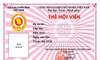 Sẽ đổi mẫu thẻ hội viên Hội Cựu chiến binh trên toàn quốc
