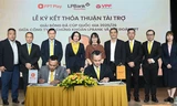 Lễ ký kết giữa Chứng khoán LPBank, Tập đoàn FPT và VPF sáng 9/9. (ảnh Huyền Nguyễn)