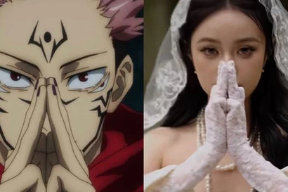 Cặp đôi làm lễ cưới theo phong cách Jujutsu Kaisen, tái hiện cảnh kinh điển