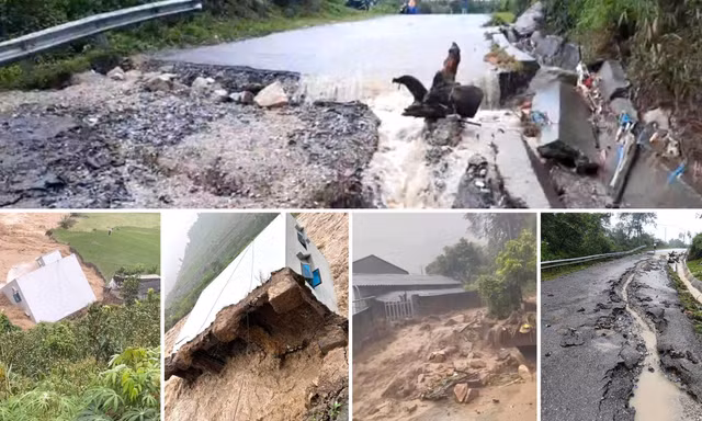 Mưa lớn gây sạt lở nhiều tuyến đường ở Lai Châu