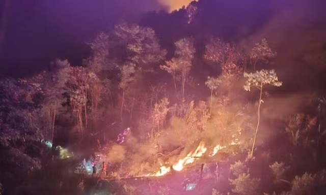 Các lực lượng tại chỗ đã khẩn trương triển khai chữa cháy, kịp thời khống chế đám cháy rừng ngay trong đêm.