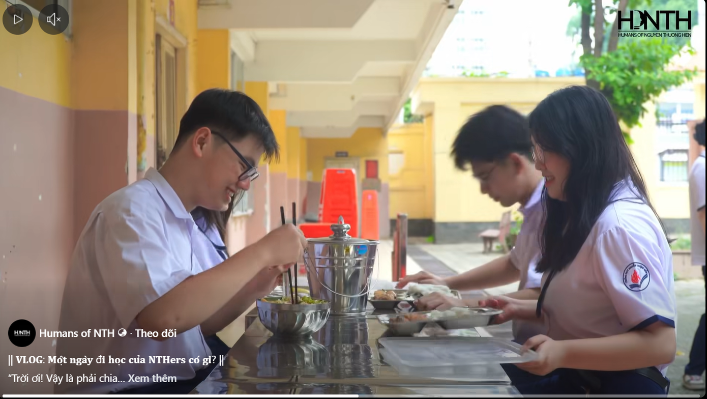 Giờ ăn trưa luôn thật vui vẻ với nhiều câu chuyện và tiếng cười (Nguồn: Humans of NTH)