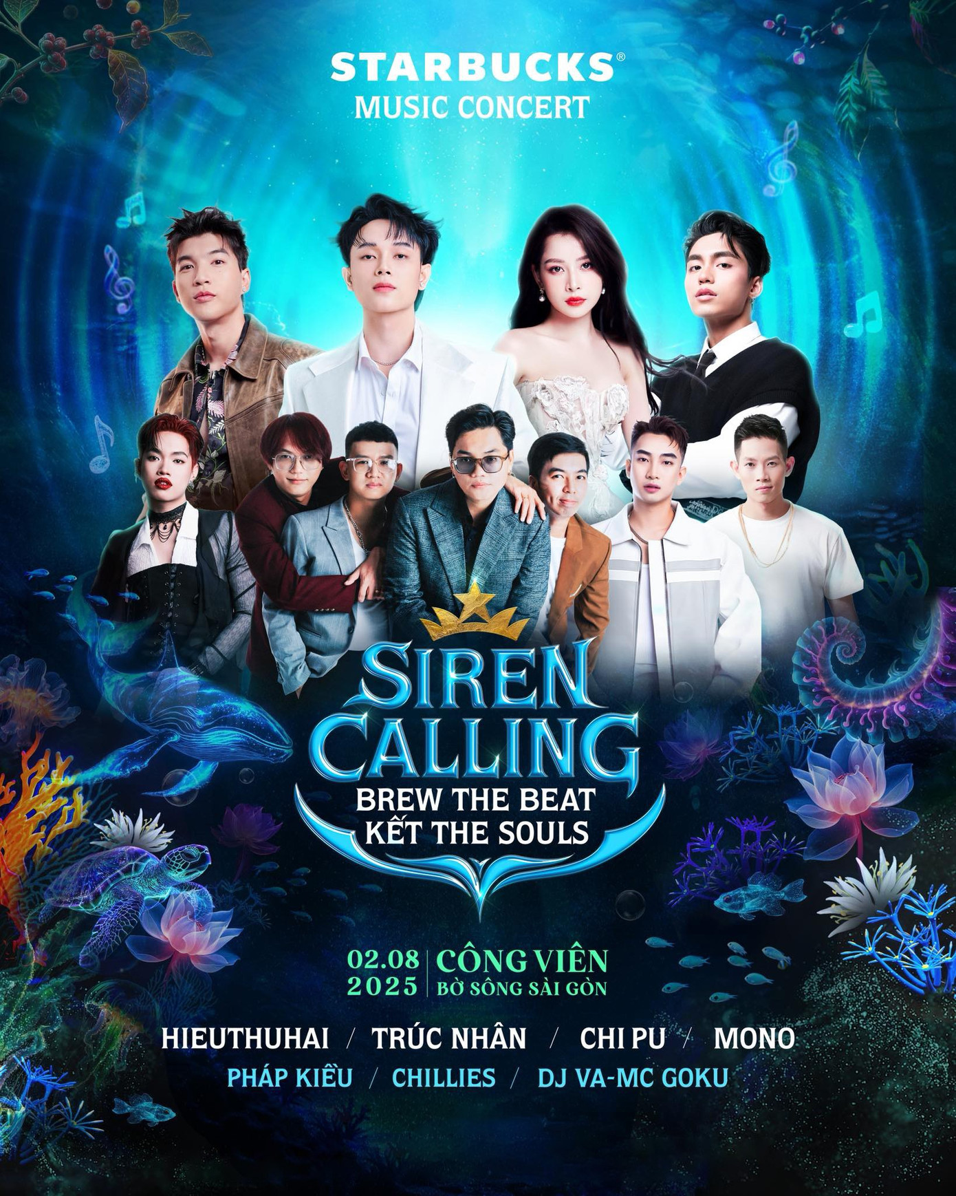Line-up "chấn động" của SIREN CALLING. Ảnh: FB Starbucks Vietnam 518372106-1148286250665835-7153582730332608141-n.jpg