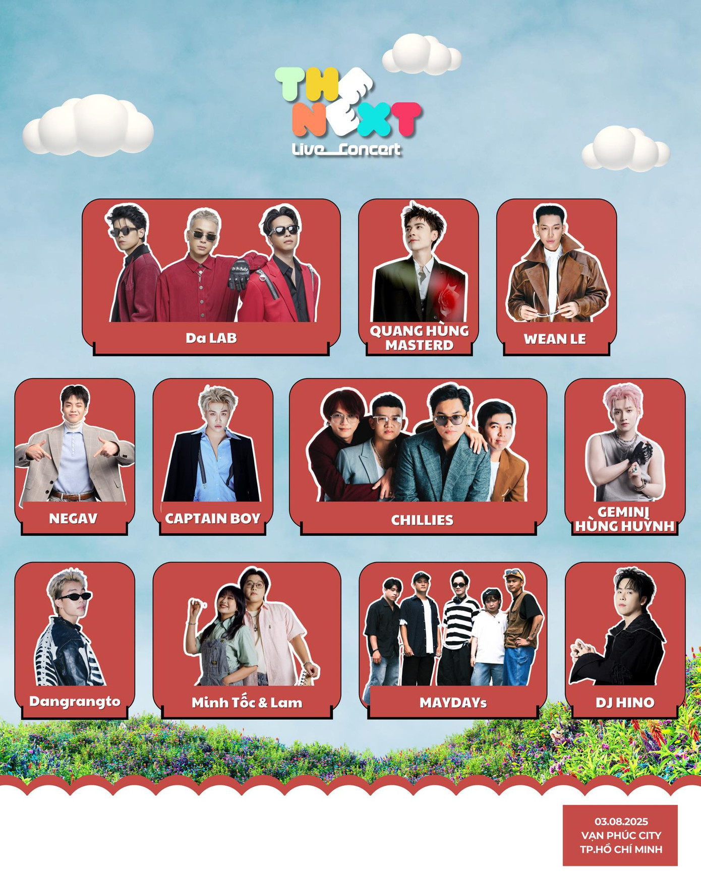Những gương mặt đình đám sẽ xuất hiện ở THE NEXT. Ảnh: FB THE NEXT - Live Concert 515163688-122164261754451913-8460658305831611439-n.jpg