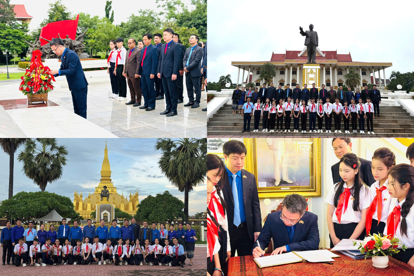 Đoàn đại biểu thanh thiếu nhi Việt Nam hoạt động “hết công suất” trong hành trình ở nước bạn. Ảnh: NVCC a1.png