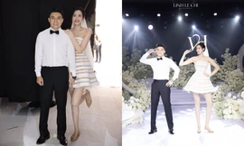 Thay 4 bộ váy cưới nhưng Hoa hậu Đỗ Thị Hà chỉ đi một đôi giày bệt cực xinh