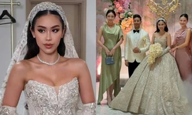 Váy cưới xa xỉ của cô dâu Tiên Nguyễn gây choáng về giá tiền lẫn trọng lượng