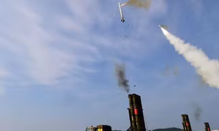 Hệ thống phòng thủ tên lửa Cheongung-II trong một chương trình diễn tập ở Hàn QuốcẢnh: Militarnyi 