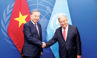 Tổng Bí thư, Chủ tịch nước Tô Lâm gặp Tổng thư ký Liên Hợp Quốc Antonio Guterres tháng 9/2024ảnh: TTXVN 