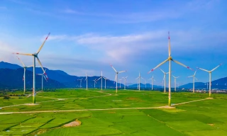 Một cánh đồng điện gió tại phía Nam tỉnh Khánh Hòa
