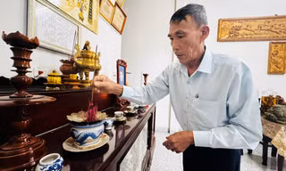 Bàn thờ không di ảnh của Mẹ Việt Nam Anh hùng Trần Thị Giàu Ảnh: Nguyễn Ngọc 