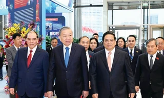 Lãnh đạo Đảng, Nhà nước dự Đại hội thi đua yêu nước toàn quốc lần thứ XI Ảnh: Như Ý