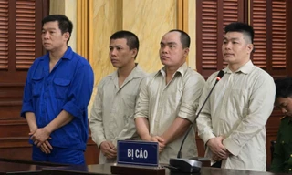 Các bị cáo tại phiên tòa.