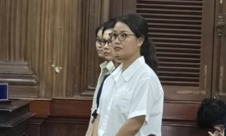 Các bị cáo tại phiên tòa.