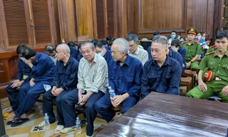 Các bị cáo tại phiên tòa.